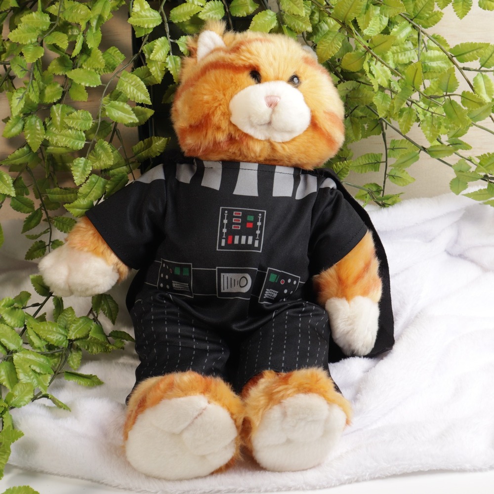 Build-A-Bear Orange Tabby Cat Plush Star Wars Darth Vader Costume Outfit